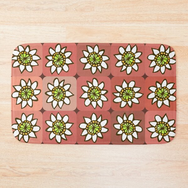 Item preview, Brick Red Hand Drawn White Daisy Floral Pattern designed and sold by schorrnuff.