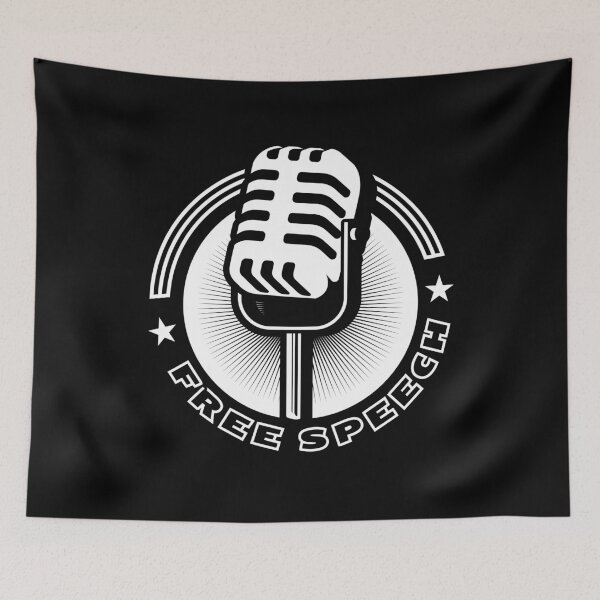 Item preview, Free Speech Microphone Circle  designed and sold by tumbleweedphoto.