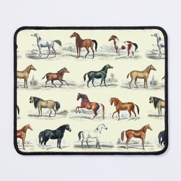 Item preview, Elegant Vintage Horse Breeds Toile Pattern on Beige designed and sold by tanjica.