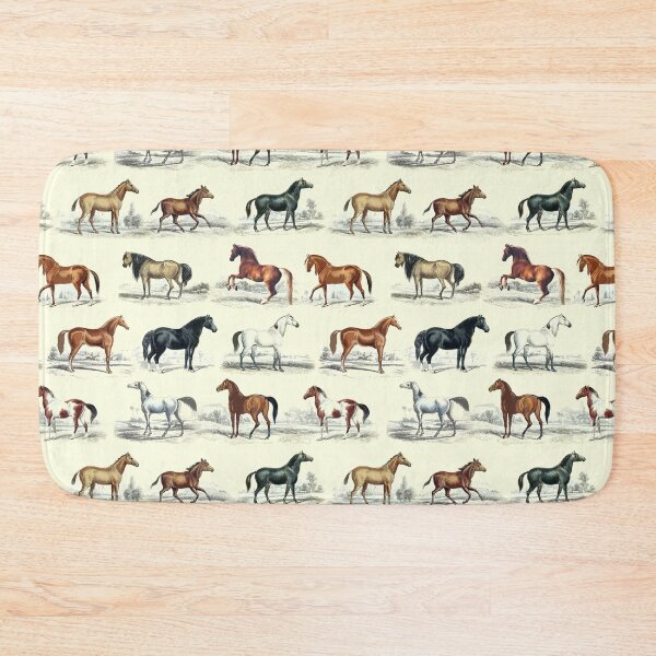 Item preview, Elegant Vintage Horse Breeds Toile Pattern on Beige designed and sold by tanjica.