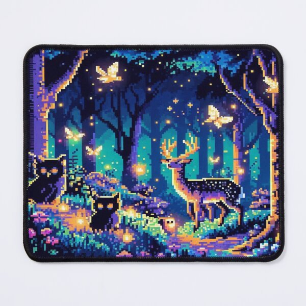 Item preview, Pixel Forest with Pixel-Deer and Glitching Owls designed and sold by Imaginarium of Chaos falcon88 .