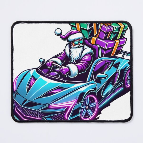 Item preview, Santa Driving Neon Supercar with Christmas Gifts designed and sold by AIARTIST1.