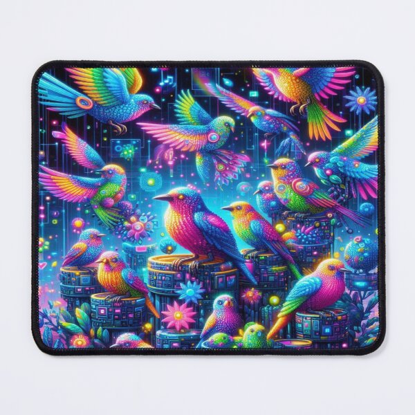 Item preview, Pixel Aviary with Holographic Birds and Cybernetic Feathers designed and sold by Imaginarium of Chaos falcon88 .