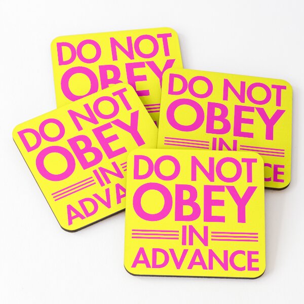Item preview, Do NOT Obey in Advance - hot pink on yellow designed and sold by Thelittlelord.