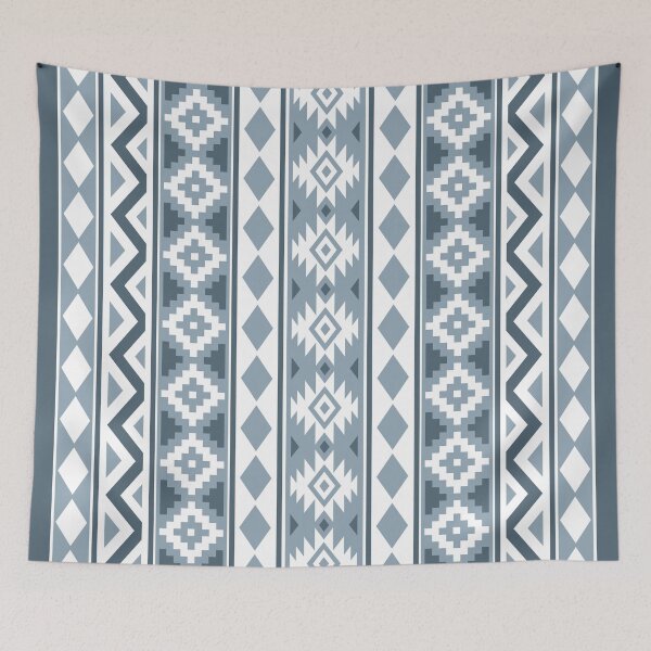 Item preview, Aztec Essence IIIb Pattern Gray-Blues & White designed and sold by NataliePaskell.