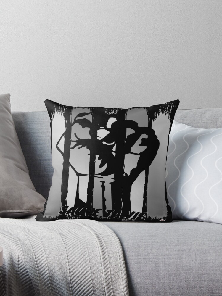 Aperçu 1 sur 4. Coussin avec l'œuvre Sauve ta vie. Modèle N°5 créée et vendue par Vinidal.