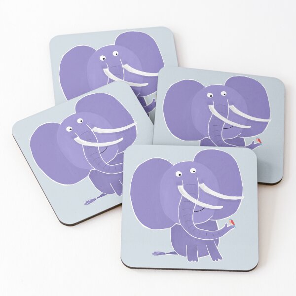 Item preview, Cute Purple Elephant with Small Bird Illustration by Carla Daly designed and sold by Carla Daly.