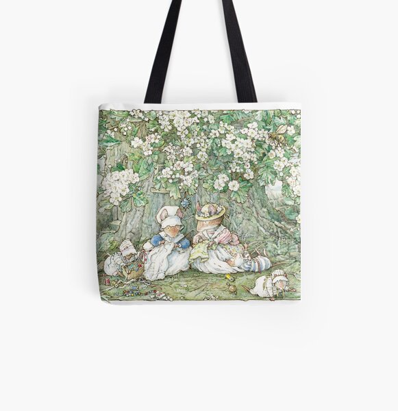 Brambly Hedge - Hawthorn blossom and babies All Over Print Tote Bag