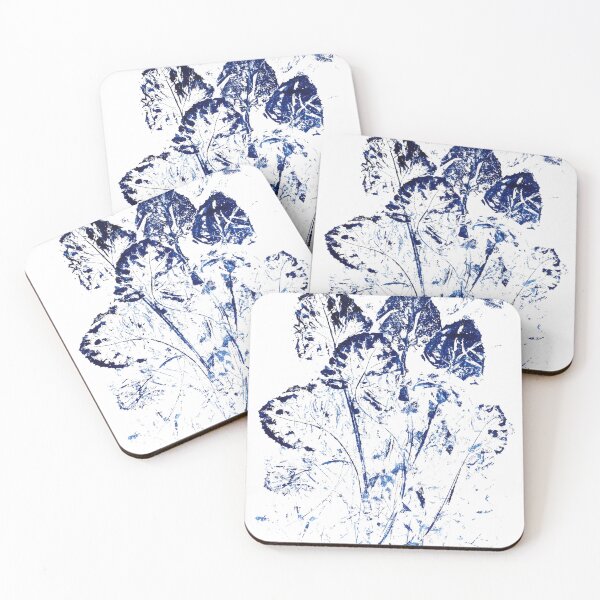 Item preview, navy blue leaves  designed and sold by ColorandColor.