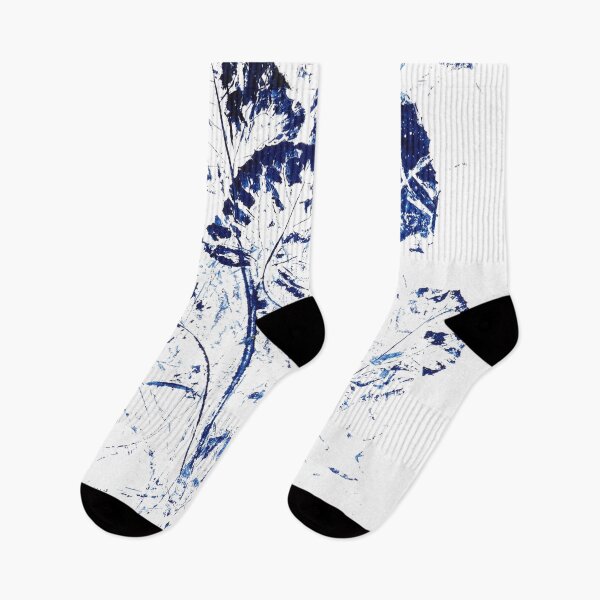 Item preview, navy blue leaves  designed and sold by ColorandColor.