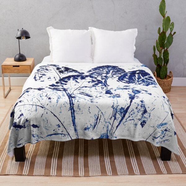 Item preview, navy blue leaves designed and sold by ColorandColor.