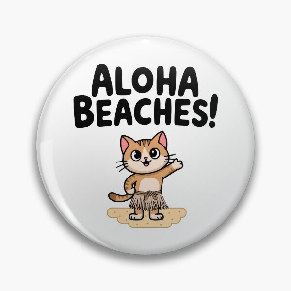 Item preview, Aloha Beaches! Cute Hawaiian Cat Pun designed and sold by PMCreative.