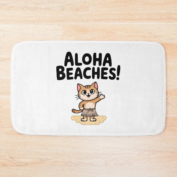 Item preview, Aloha Beaches! Cute Hawaiian Cat Pun designed and sold by PMCreative.