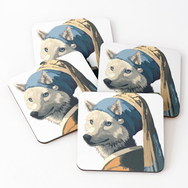 Item preview, Wolf Woman as Johannes Vermeer's Girl With Pearl Earring designed and sold by KlakkDrawsStuff.