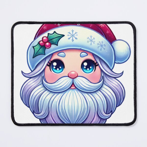 Item preview, Whimsical Santa with Holly and Snowflakes designed and sold by AIARTIST1.