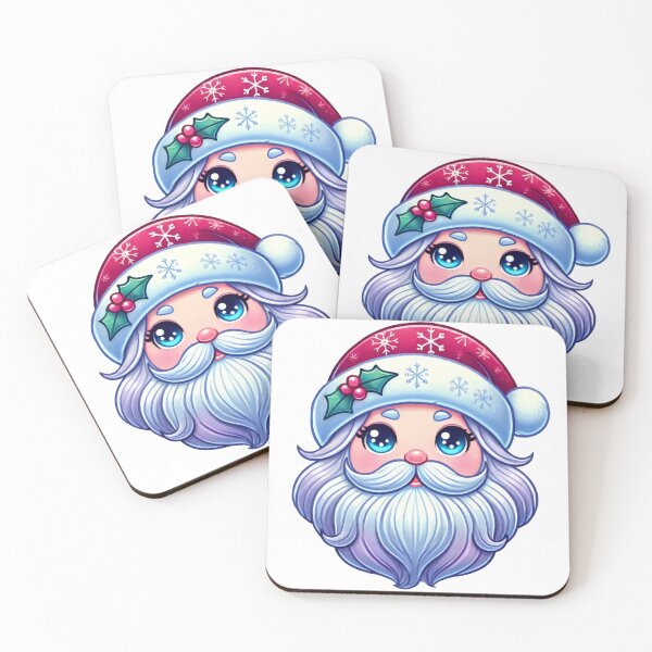 Item preview, Whimsical Santa with Holly and Snowflakes designed and sold by AIARTIST1.
