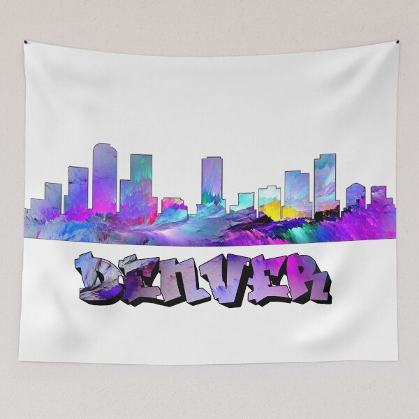 Item preview, Spray Paint Denver Skyline designed and sold by megandjack.