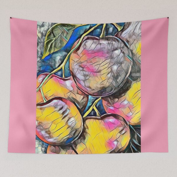 Item preview, a play of colors on a branch with cherries designed and sold by PinkishGlasses.