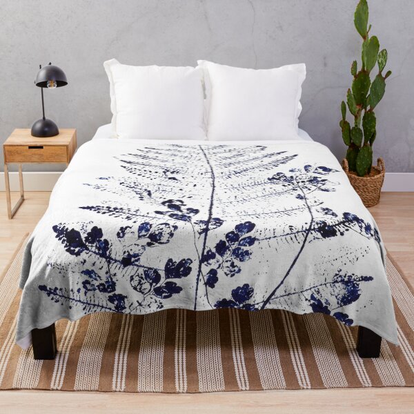Item preview, navy blue fern designed and sold by ColorandColor.