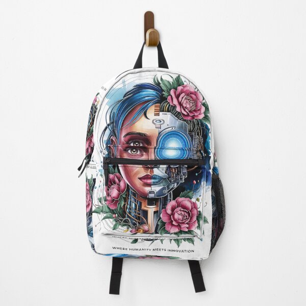 Item preview, Cybernetic Woman with Floral Fusion Art designed and sold by ZetaDream.