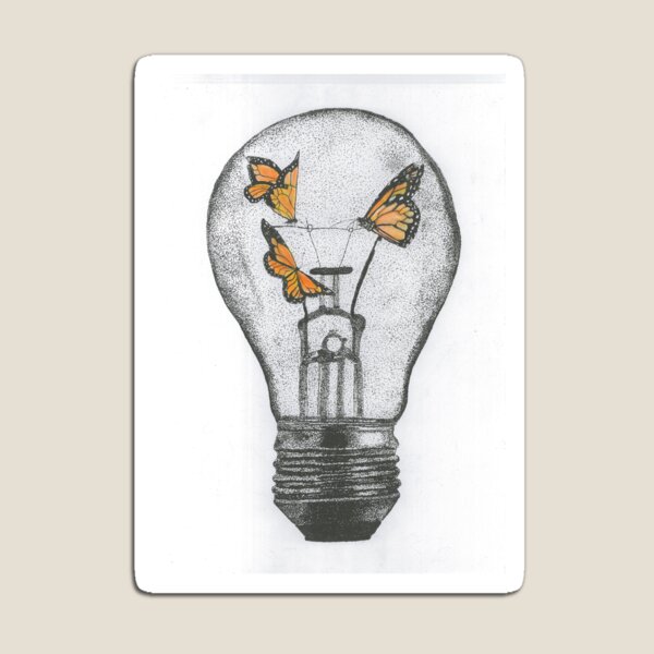 Butterfly lightbulb Magnet