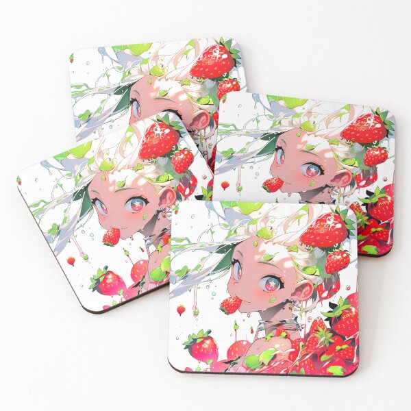 Item preview, Playful Strawberry Anime Girl designed and sold by bubblegoth.