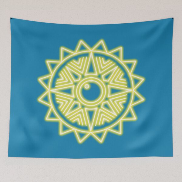 Item preview, Neon effect sun design #2 blue background designed and sold by PEB-creative24.