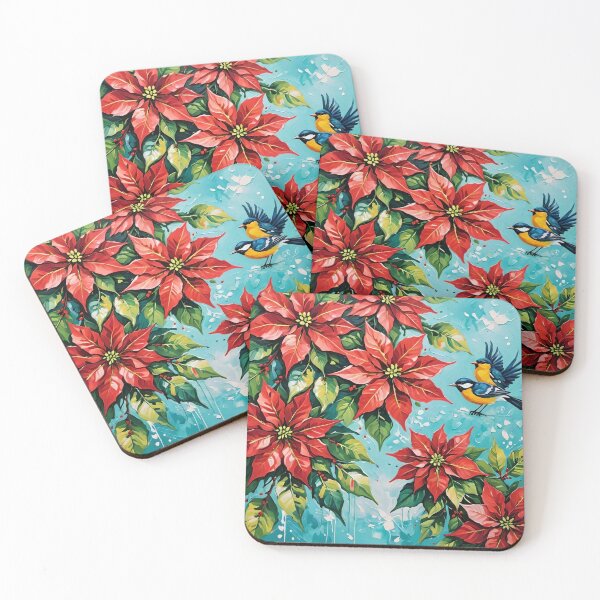 Item preview, Blue Birds and Poinsettia designed and sold by Jasna Dragun.