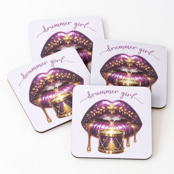 Item preview, Drummer Girl Christmas Holiday Glam - Purple & Gold Sparkle designed and sold by Margival.