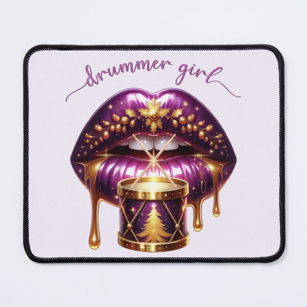 Item preview, Drummer Girl Christmas Holiday Glam - Purple & Gold Sparkle designed and sold by Margival.