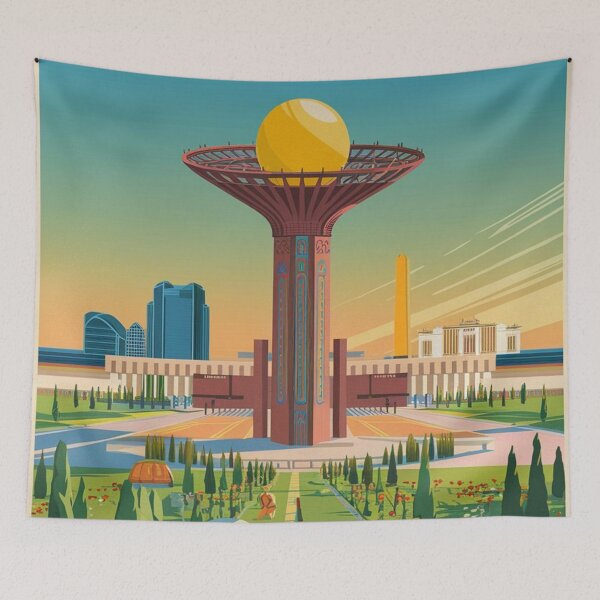 Item preview, Astana Vintage Travel Poster designed and sold by TravelerRat.