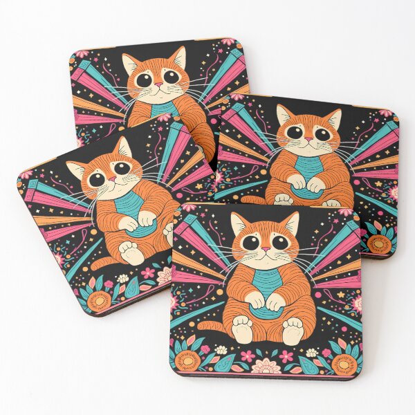 Item preview, Adorable Orange Tabby Cat in a Floral Wonderland designed and sold by Linework Studio.