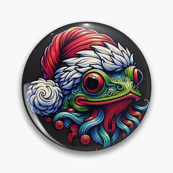 Item preview, Colorful Frog in Santa Hat designed and sold by AwesomeBeyondLimits.