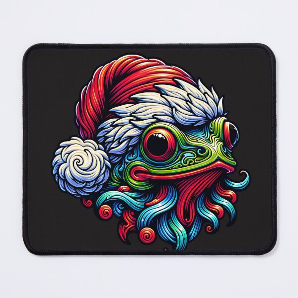 Item preview, Colorful Frog in Santa Hat designed and sold by AwesomeBeyondLimits.