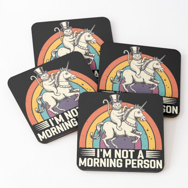 Item preview, Funny Cat on a Unicorn – Morning, rainbow, unicorn, kitten designed and sold by Cherry-Cat.