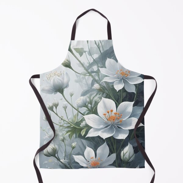 Item preview, White flowers designed and sold by blackwhiteblue.