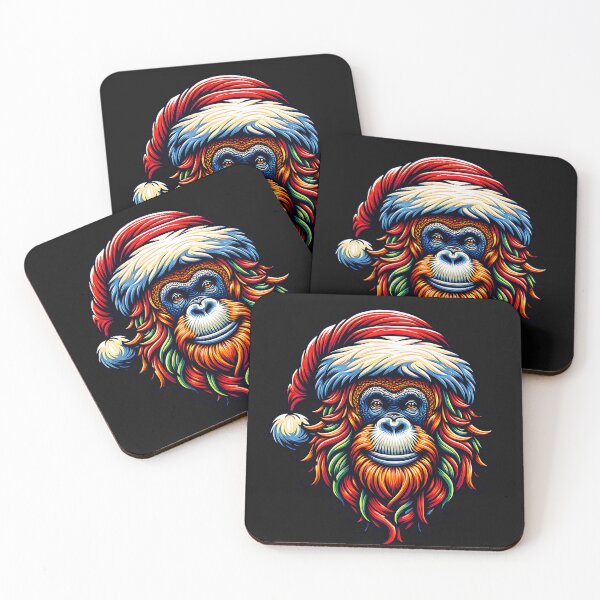 Item preview, Festive Orangutan in Santa Hat designed and sold by AwesomeBeyondLimits.