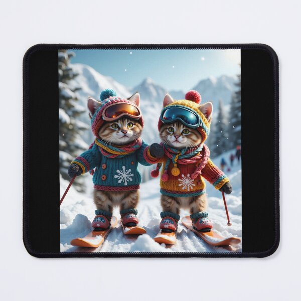 Item preview, Snow Adventures: Skiing Kittens in Action designed and sold by ArtCreator2023.