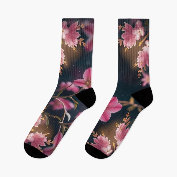 Item preview, Enchanting Pink Night Bloom Flowers & Starry Night Sky Fantasy designed and sold by PinkGoddessLove.