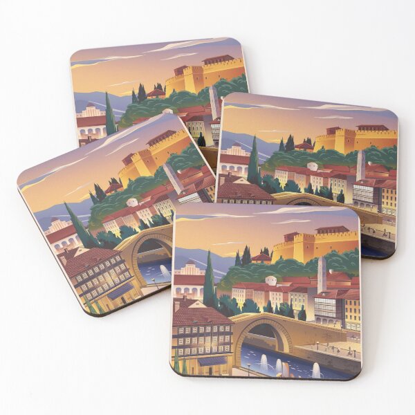 Item preview, Skopje Vintage Travel Poster designed and sold by TravelerRat.