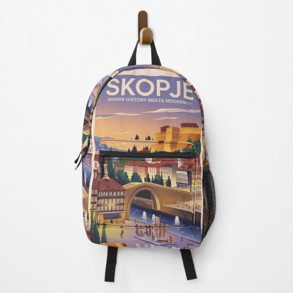 Item preview, Skopje Vintage Travel Poster designed and sold by TravelerRat.