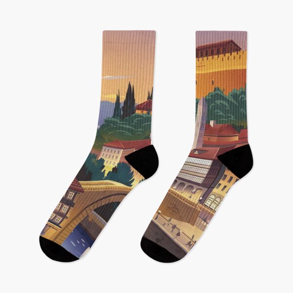 Item preview, Skopje Vintage Travel Poster designed and sold by TravelerRat.