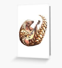 Pangolin, der die Mandoline spielt Grußkarte