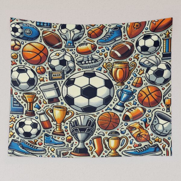 Item preview, Sports Mania Pixel Doodle designed and sold by Imaginarium of Chaos falcon88 .
