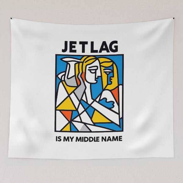 Item preview, Jetlag is My Middle Name – Funny Travel-Inspired Minimalist Art designed and sold by OzzFrequency.