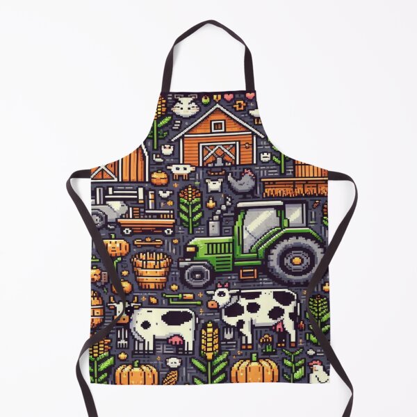 Item preview, Rustic Farm Pixel Doodle designed and sold by Imaginarium of Chaos falcon88 .