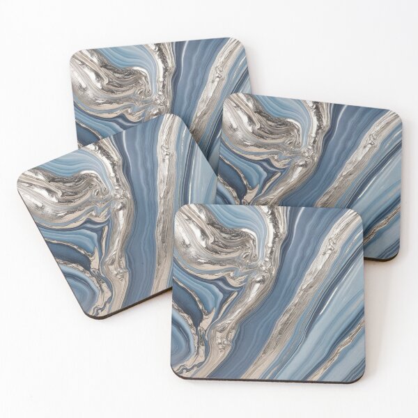 Item preview, Beautiful Blue Silver Marble Design designed and sold by Art-by-Rita.
