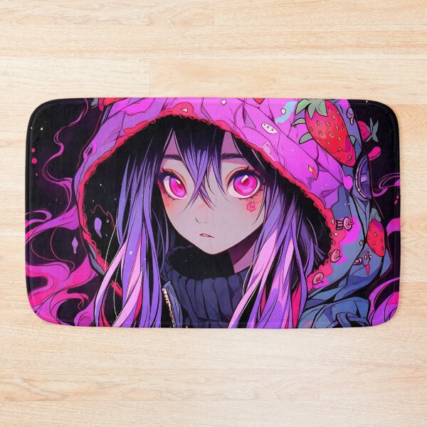 Item preview, Cute Surreal Strawberry Jacket Anime Girl designed and sold by bubblegoth.