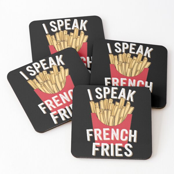 Aperçu de l'œuvre Je parle frites Humour gourmand amusant créée et vendue par Hananiah Merch.