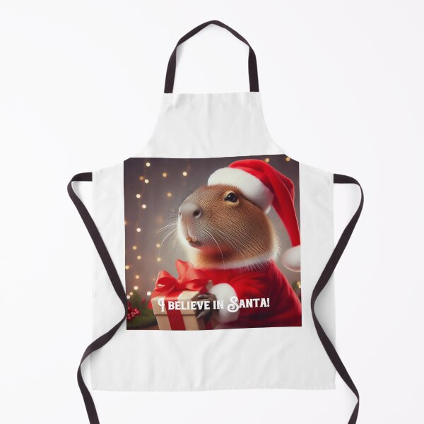Item preview, "I Believe In Santa!" Capybara With Gift designed and sold by Mermaid's Whimsy.
